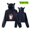 Sudadera de Ombligo Descubierto Periférico de Animación Clannad de la Familia de Tuanzi Sudadera de Otoño con Orejas de Gato Ropa Deportiva para Mujer