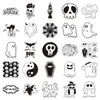 50 pegatinas impermeables para teléfono móvil, equipaje, festival de dibujos animados transfronterizos con grafitis de Halloween en blanco y negro
