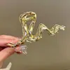Grampo de Cabelo Grande Linha Metal Líquido para Mulheres com Grande Volume de Cabelo Grampo Tubarão Novo Estilo 2023 Elegante e de Alta Qualidade