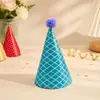 Conjunto de Chapéu de Aniversário de Desenho Animado de Natal Arranjo de Atmosfera Infantil Chapéu Pontudo com Pompom Coroa Chapéu Triangular Atacado
