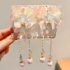 Horquilla floral estilo antiguo para niños, horquilla de princesa tradicional, horquilla con borla estilo chino para niñas pequeñas, accesorio para el cabello Hanfu para niñas