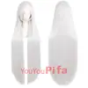 Peluca de Cosplay Bidimensional para Mujer, Cabello Largo, Estilo Anime, Negra, Morada, Roja, Colorida, Blanca, 100 cm, Cabello Largo Recto Negro, Peluca de Cabeza Completa
