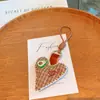 HD927 Renda Estilo Floresta Tecido Fita Pingente Coração Gato Pequeno Chaveiro Pingente de Bolsa Lanyard para Celular Atacado Transfronteiriço
