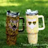 Nueva Botella de Agua Elegante de Acero Inoxidable 304 con Diseño de Tigre, Vaso Térmico con Asa, Vaso para Coche de 40 oz