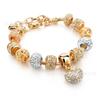 Pulseira Cruzada Full Diamond Love KC cor dourada banhada a ouro corrente osso de cobra com contas criativas para senhoras Nova