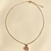 Nova Colar Pingente de Cristal de Calcedônia Rosa de Nicho, Colar com Pingente Redondo, Acessório da Moda e Estiloso