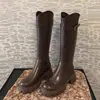 Botas de Cavaleiro com Decote em V Chuyuji, Botas Longas de Cano Alto com Solado Grosso para Mulheres, Primavera e Outono de 2026, Botas Longas Chunky de Salto Alto Acima do Joelho