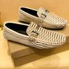 2025 Transfronterizo talla grande 47 Zapatos Casuales de Cuero Zapatos de Moda para Jóvenes Suela Blanda Zapatos para Conducir Zapatos Perezosos Zapatos tipo Mocasín Zapatos de Hombre