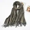 [Xadrez] Cachecol Feminino de Inverno Estilo Coreano Versátil para Todas as Ocasiões Lã Cashmere Espessado Quente Longo com Franjas Uso Duplo