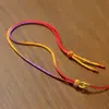 Linternas semiacabadas tejidas a mano para hombre y mujer, nudo para colgar en el cuello, joyería portátil degradada, collar con colgante de jade dorado, cuerda