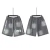 Hellstar Transfronteiriço Marca Tendência Europeia e Americana Verão Casual Esportivo Unissex Shorts Lavados Calças de Cinco Pontos