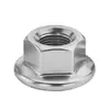Porca Sextavada com Flange de Rosca Fina de Aço Inoxidável 304 M8M10M12 Tampa de Parafuso Antivibração com Arruela Coleção de Porcas Antiderrapantes