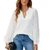 Ropa de mujer transfronteriza europea y americana 2026 Nueva estación independiente de Amazon top de gasa con retazos de encaje de color liso con cuello en V