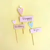 Estilo Ins Adorno de Papel para Pastel Oso Sonriente Estrella Amor Flor Adorno para Pastel de Cumpleaños Decoración para Pastel