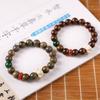 Pulseira de Contas de Madeira de Sândalo Dourado Natural, Artesanato em Buxo, Pulseira de Sândalo Verde Estilo Antigo, Atacado de Acessórios para Mãos