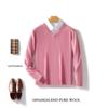 Suéter Masculino Novo Outono e Inverno Gola V 100% Lã Pura Cor Sólida Solto Casual Suéter Gola Alta Suéter Base de Caxemira