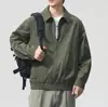 Jaqueta Dupla Face Nova Tendência Primavera e Outono 2026 para Homens, Casaco Versátil Solto Detroit Workwear com Gola Reversível para Homens