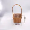 Cesta portátil de Rattan Cesta trançada de Rattan ferro vintage arranjo de flores pastoril cesta portátil de flores cesta trançada