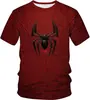 Camiseta de Hombre con Estampado de Araña Transfronteriza de Amazon Ropa Verano Manga Corta Holgada Cuello Redondo Camiseta de Hombre Araña Ropa