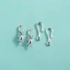 Plata de Ley S925 Chapada Accesorios de Artesanía Fina Broche de Elefante Broche de Signo de Interrogación Conector de Doble Anillo Pulsera de Cristal Cierre de Extremo de Collar