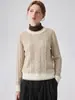 Cervo*PedidoSuéter de Tricô Cashmere Pesado Feminino Outono/Inverno Caimento Solto Tricô Trançado Camisa de Manga Longa para Usar em Camadas
