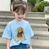 Verão Algodão Puro Fino Tops de Princesa para Crianças Camisetas de Manga Curta para Meninas 2026 Novo Estilo Roupas de Bebê da Moda Roupas de Verão