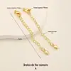 Corrente de Extensão para Colar de Pérolas Ouro 18K Tao Fivela de Posicionamento Fivela Lagosta Acessórios para Pulseira DIY Corrente de Cauda Semi-Acabada Fivela de Acabamento