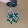 Pendientes de Plata Aguja Zircón Lazo Gota de Agua Borla Moda Simple Pendientes Colgantes de Lujo Ligero Pendientes de Nicho de Gama Alta