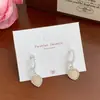 Aretes de Corazón Azul Manchado para Mujer, Pines de Plata, Dulces de Verano, Ligeros, Lujosos, de Gama Alta, Elegantes, Aretes de Corazón de Niña con Lazo