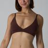 Bralette Triangular de Algodón Sexy con Escote en V Profundo de Algodón Puro Sin Varillas a Cuadros Ropa Interior para el Hogar