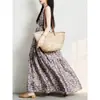 Vestido Longo de Algodão com Alça Estampado Artístico Estilo Resort Verão 2026