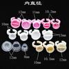 Copo Argola para Tatuagem e Bordado, Porta-Copo de Material Colorido, Consumíveis, Tamanhos Grande, Médio, Pequeno, Divisória de Silicone Macio, Copos Rígidos de Plástico Rosa e Branco