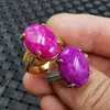 Dragón de Jade Jade jade flor de durazno jade huevo superficie anillo rosa imitación anillo cómodo anillo de jade