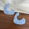 Nuevos Pendientes Tejidos Degradados de Otoño e Invierno Transfronterizos Maillard Tridimensionales Retro Nicho Temperamento Versátil Pendientes de Clip para Oreja