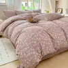 Conjunto de Quatro Peças em Fio Enrugado de Algodão Cloud-Sense Classe A Capa de Edredom Super Macia Lençóis de Cama Conjunto de Cama de Três Peças em Algodão Lavado para Dormitório