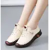 Zapatos Planos Casuales de Cordones 2026 Nuevos Primavera/Verano Suela Suave para Mujer de Corte Bajo de Mediana Edad Antideslizantes Ligeros Cómodos Versátiles