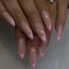 Uñas Postizas Portátiles Transfronterizas Rosa Parches de Manicura Francesa Uñas Postizas Sencillas de Alta Gama Uñas Desmontables Uñas al por Mayor
