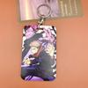 Conjunto de tarjetas periféricas de animación para estudiantes del campus con cordón para colgar en el cuello, deslizante, de plástico rígido, para control de acceso al metro, bolsa para credenciales para hombres