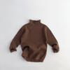 Camisa Básica de Gola Alta Meia-Calça Infantil 2025 Macia de Inverno Pequena e Média para Crianças Suéter de Gola Alta Slim Tops para Meninos Modernos