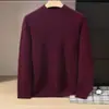 Suéter de cachemira para bebé, cuello alto medio para hombre, color liso, casual de negocios, manga larga, cuello medio, camiseta interior de punto de lana