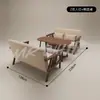 Sillón Sofá de Restaurante de Piel Nappa Retro, Combinación de Mesa y Sillas de Madera Maciza para Cafetería, Mesa de Bar de Taberna, Lujo y Comodidad Accesibles