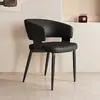 Silla de comedor para el hogar de lujo ligero estilo italiano, silla de tocador de ocio, silla de recepción y sala de reuniones de hotel de alta gama, silla de cuero cómoda con respaldo