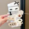 Cor de café Maillard outono e inverno pelúcia infantil pequeno grampo de cabelo lateral grampo lateral acessório de cabelo para cabelo quebrado de menina grampo bb grampo de cabelo