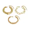Pulseras Europeas y Americanas Transfronterizas de Múltiples Capas Estilo Fresco Ins Diseño Personalizado Pulseras Metálicas Apilables Pulseras de Moda Hip-Hop para Mujer