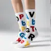 Meias de Algodão Personalizadas com Desenhos, Absorventes de Suor e Respiráveis, Estilo Europeu e Americano, Tendência Estilo Ins Happysocks Zhuji