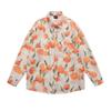 Vintage vintage Design Sense Chic Camisa Masculina Estilo Hong Kong Solta Estilo Havaiano Manga Comprida Casal Camisa Floral