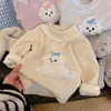 Niñas 2025 Nuevo Estilo Cómodo Coreano Cachorro Forro de Borrego Engrosado Cálido Top Base