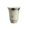 Taza de Cerámica para Cata de Té Hoja de Arce Pintada a Mano Porcelana Blanca Jade Grasa de Cordero Taza de Anfitrión para Té Gongfu Taza Individual Juego de Té