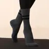 Calcetines de Yoga con Punta Redonda de Media Pantorrilla para Mujer Degradado Versátil Cálidos Antideslizantes Absorbentes de Sudor para Deportes Fitness Pilates Dropshipping