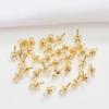 Soporte de aguja ojo de oveja de oro 18K que conserva el color 3mm4mm Perla con medio agujero colgante soporte de aguja diy hecho a mano aretes Accesorios Venta al por mayor